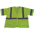 Petra Roc LVM3-Z-L-XL Safety Vest Ansi-Isea Class 3 Lime Mesh Zipper C