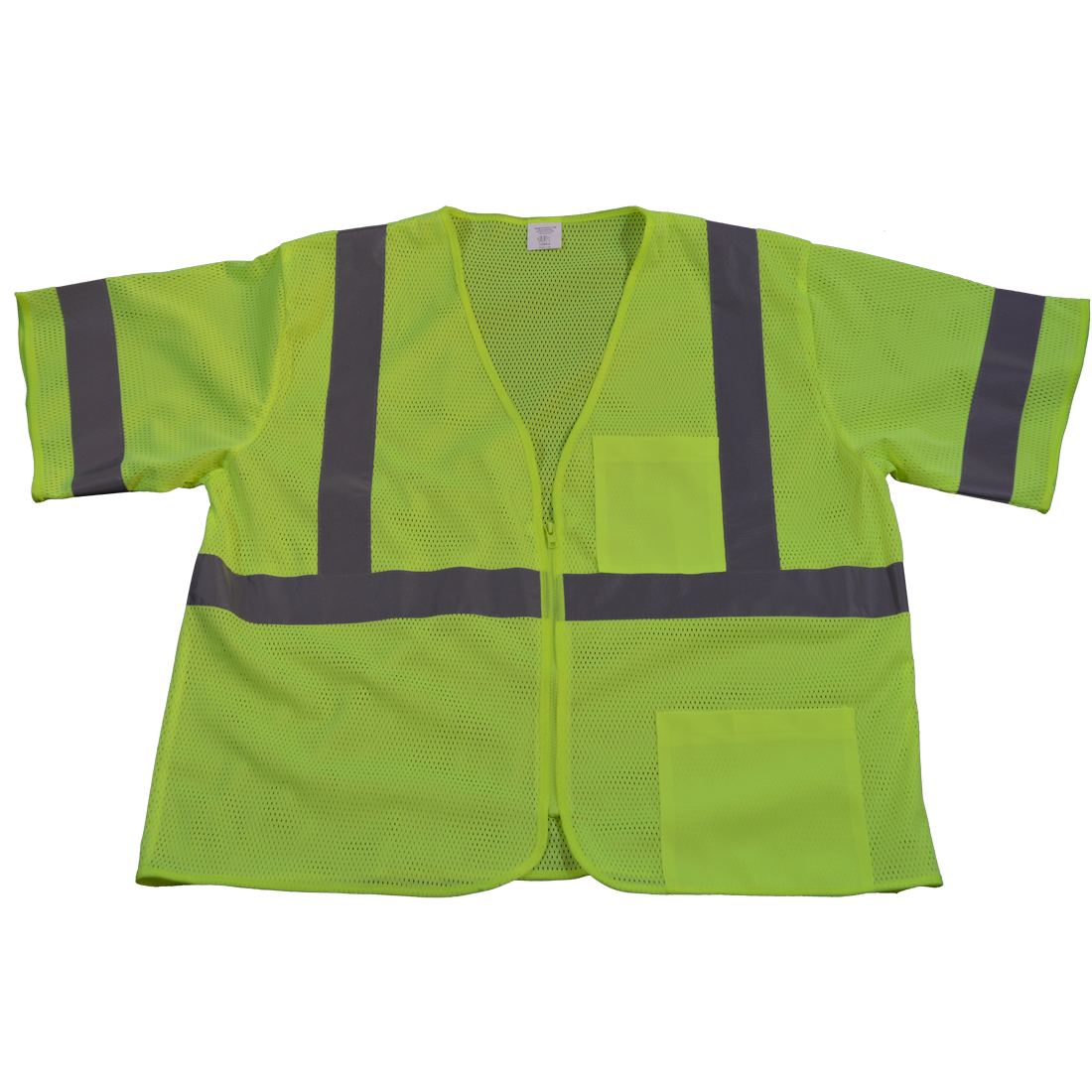 Petra Roc LVM3-Z-L-XL Safety Vest Ansi-Isea Class 3 Lime Mesh Zipper C