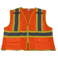 OVM2-CB1-4X-5X Safety Vest Ansi Class Ii Orange Mesh Contrast Binding&