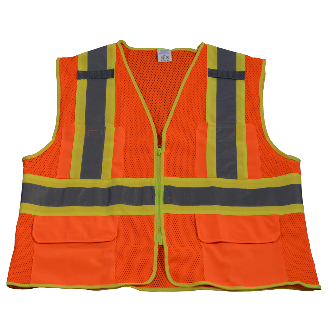 OVM2-CB1-4X-5X Safety Vest Ansi Class Ii Orange Mesh Contrast Binding&