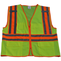LV2-FSMBCB2-L-XL Safety Vest Ansi Class Ii Lime Solid Front Mesh Back