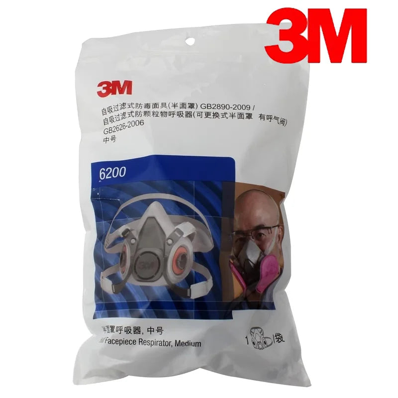 3M6200 Self-priming Filtering Gas Mask Half Mask For Paint Spraying