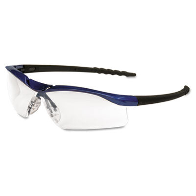 Crews DL310AF Dallas Wraparound Safety Glasses- Metallic Blue Frame- C