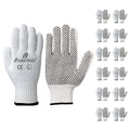 Cotton & Dotted PVC | Cotton Work Gloves | White | L | Pack of 12
